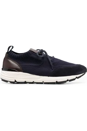 Scarosso Knitted-upper suede sneakers