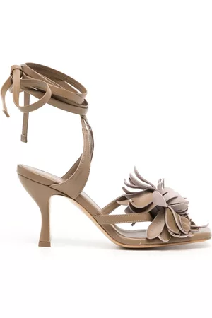 Silvia Tcherassi Tita floral-appliqué leather sandals