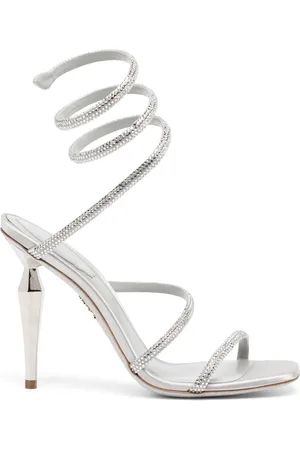 RENE CAOVILLA Rhinestone-embellished leather sandals