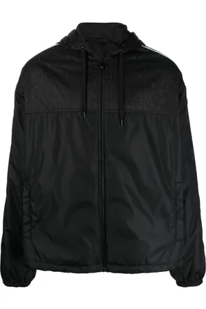 VERSACE Jacquard-logo hooded jacket