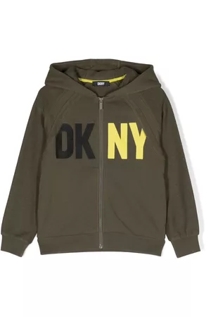 DKNY Logo-jacquard zip-up hoodie