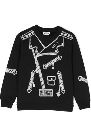 Moschino Biker jacket-print sweatshirt