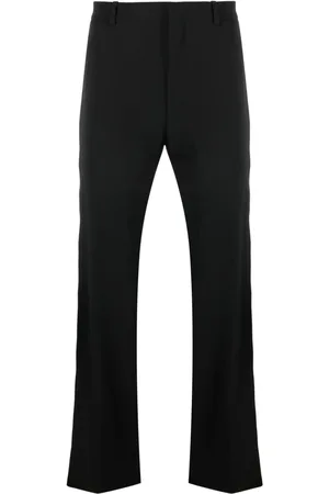 OFF-WHITE Logo-embroidered straight-leg trousers