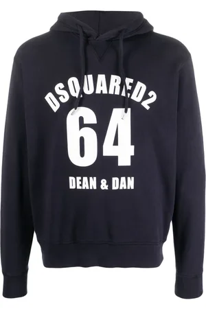 Dsquared2 panelled logo-print hoodie - Blue