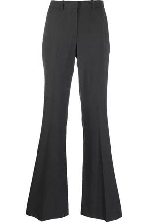 THEORY Mélange-effect straight-leg trousers