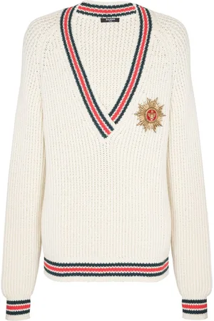 Balmain Logo-patch knitted sweater