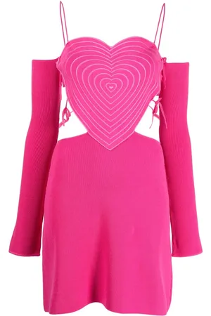 Mach & Mach Heart-shaped ribbed minidress