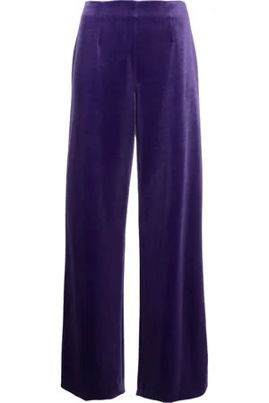 Serafini High-waisted velour flared trousers