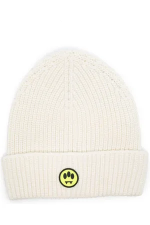 BARROW Logo-patch ribbed-knit beanie