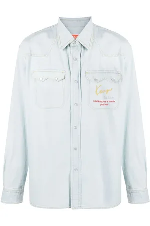 Kenzo Cowboy logo-embroidered denim shirt