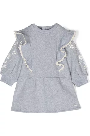 Chloé Floral-embroidery cotton dress
