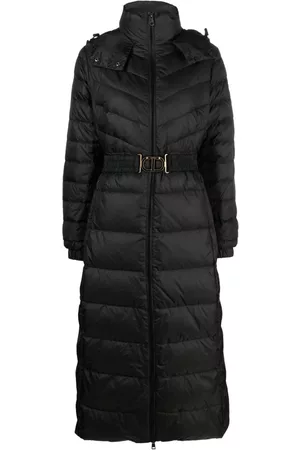 Twin-Set Hooded belted puffer coat