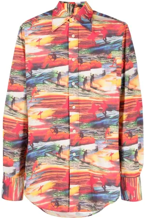 ERL Sunset-print cotton shirt