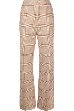 Twin-Set Plaid-check flared trousers