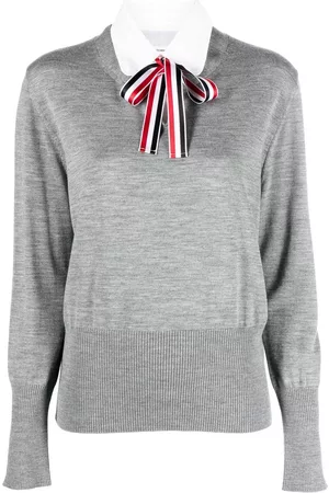 Thom Browne Jersey stitch ribbon tie jumper