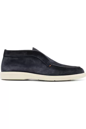 santoni Tonal-stitching leather loafers