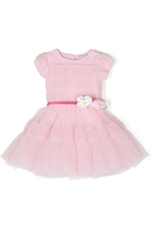 MONNALISA Faux-flower-detail tulle dress