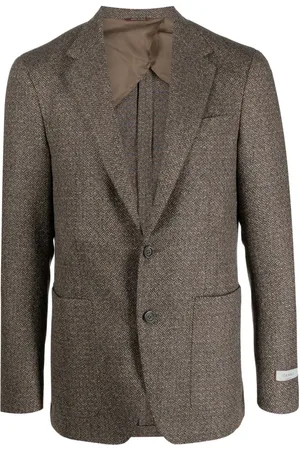 CANALI Single-breasted wool-blend blazer