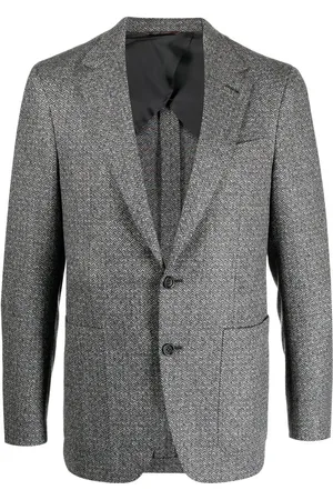 CANALI Single-breasted wool-blend blazer