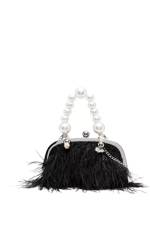 MONNALISA Feather-detailing clutch bag