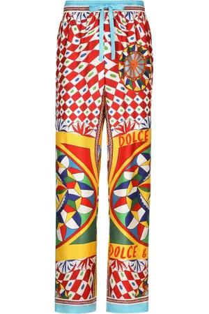 Dolce & Gabbana Geometric-pattern straight-leg trousers