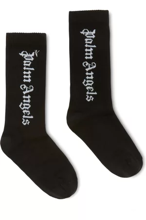 Palm Angels Logo-intarsia ribbed socks