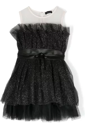 MONNALISA Tulle-overlay sleeveless dress