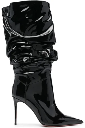 Amina Muaddi Jahleel 95mm leather boots