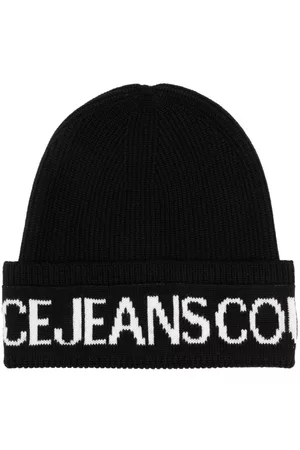VERSACE Intarsia-logo ribbed beanie