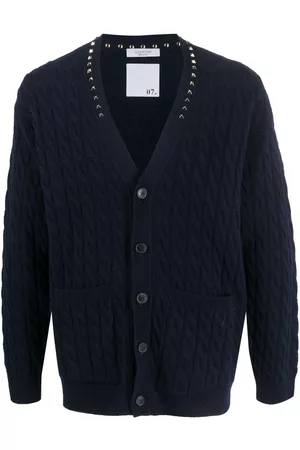 VALENTINO GARAVANI Rockstud-embellished cable-knit cardigan