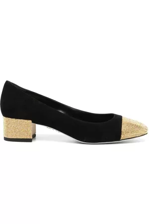 RENE CAOVILLA 50mm rhinestone-embellished suede pumps