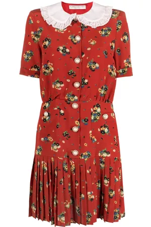 Alessandra Rich Floral-print silk minidress