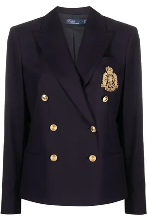 Ralph Lauren Crest-embroidered double-breasted blazer