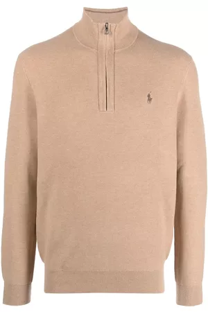 Ralph Lauren Piqué-wave high-neck sweatshirt