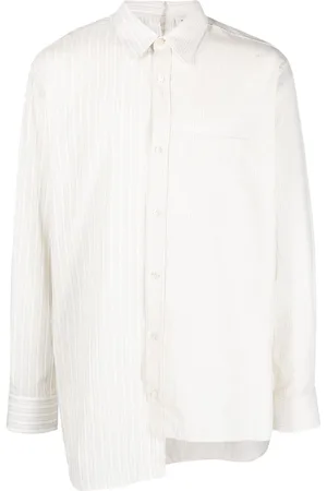 Lanvin Striped asymmetric-hem shirt