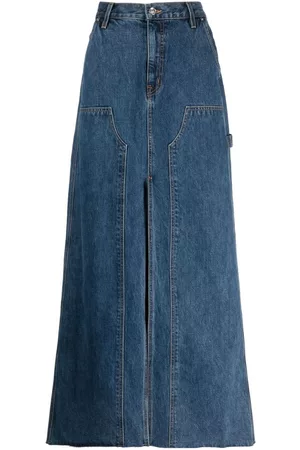 SLVRLAKE High-waist denim long skirt