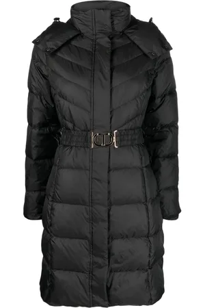 Twin-Set Hooded belted puffer coat