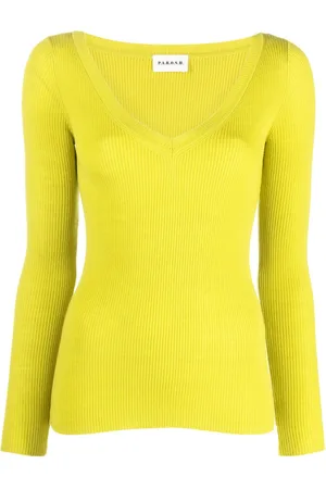 P.A.R.O.S.H. V-neck ribbed wool jumper