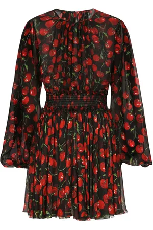 Dolce & Gabbana Cherry-print silk minidress