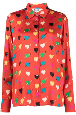 Msgm Heart-print long-sleeve shirt