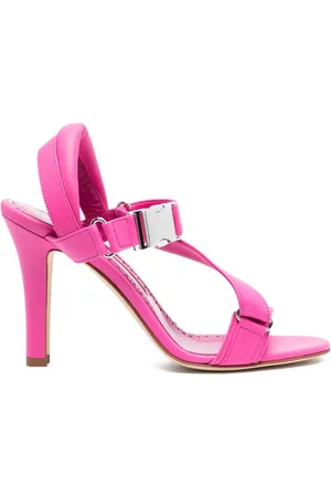 Manolo Blahnik Military-buckle 95mm leather sandals