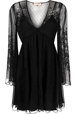 Twin-Set Layered lace flared dress