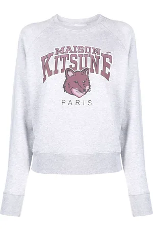 Maison Kitsuné Fox-motif mélange-effect cotton jumper