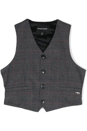 Emporio Armani Check-plaid martingale waistcoat
