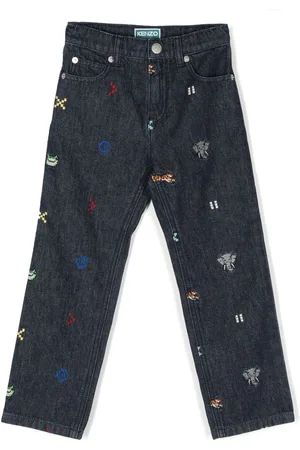 Kenzo Embroidered straight-leg jeans