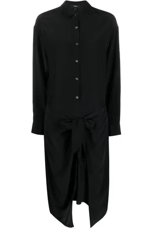 THEORY Sarong draped shirtdress