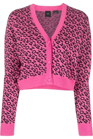 Pinko Logo-jacquard V-neck cardigan