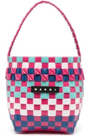 Marni Mini logo-patch interwoven bag