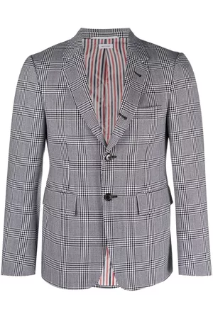 Thom Browne Check-pattern single-breasted blazer