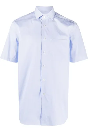 Xacus Striped short-sleeve cotton shirt